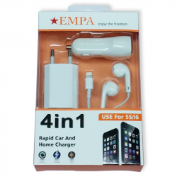 4 in 1 USB Rapid Car and Home Charger for 5S/i6