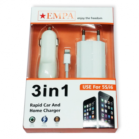 3 in 1 USB Rapid Car and Home Charger for 5S/i6